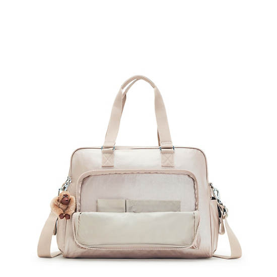 Kipling Alanna Classic Metallic Diaper Bag Vesker Beige | NO 1977VR